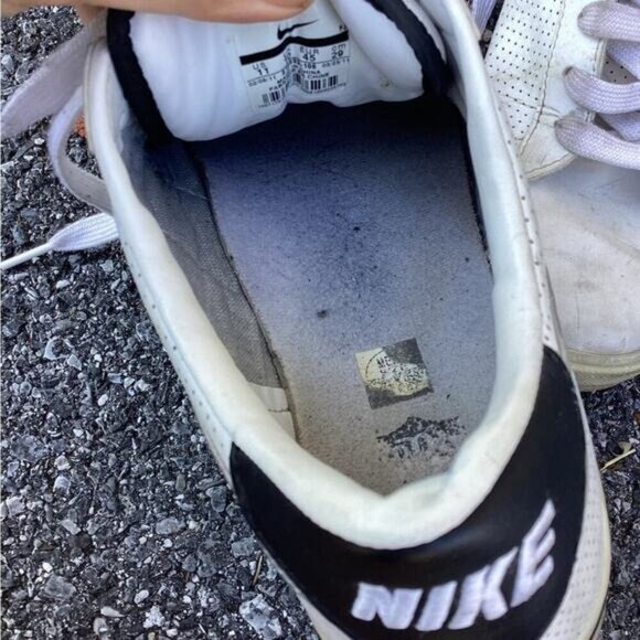 ~Nike Sweet Classic Leather Shoes White Black Silver 2009 Mens Size 11vintage - Picture 8 of 8